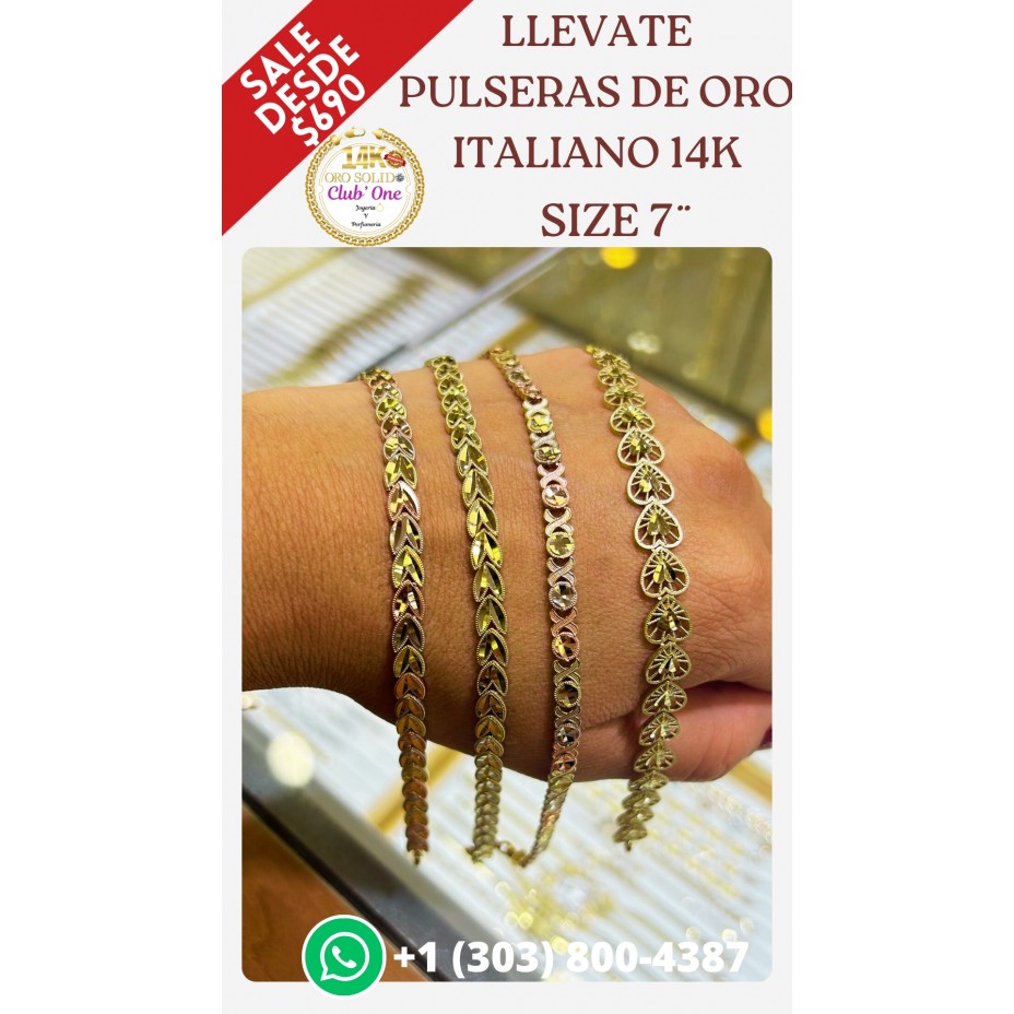 14K Italian Gold Bracelets in Promotional Sales B457136