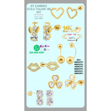 14K Italian Gold Earrings Kit Special Discount