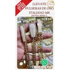 Italian Gold Bracelets 14K with Guaranteed Quality B06015