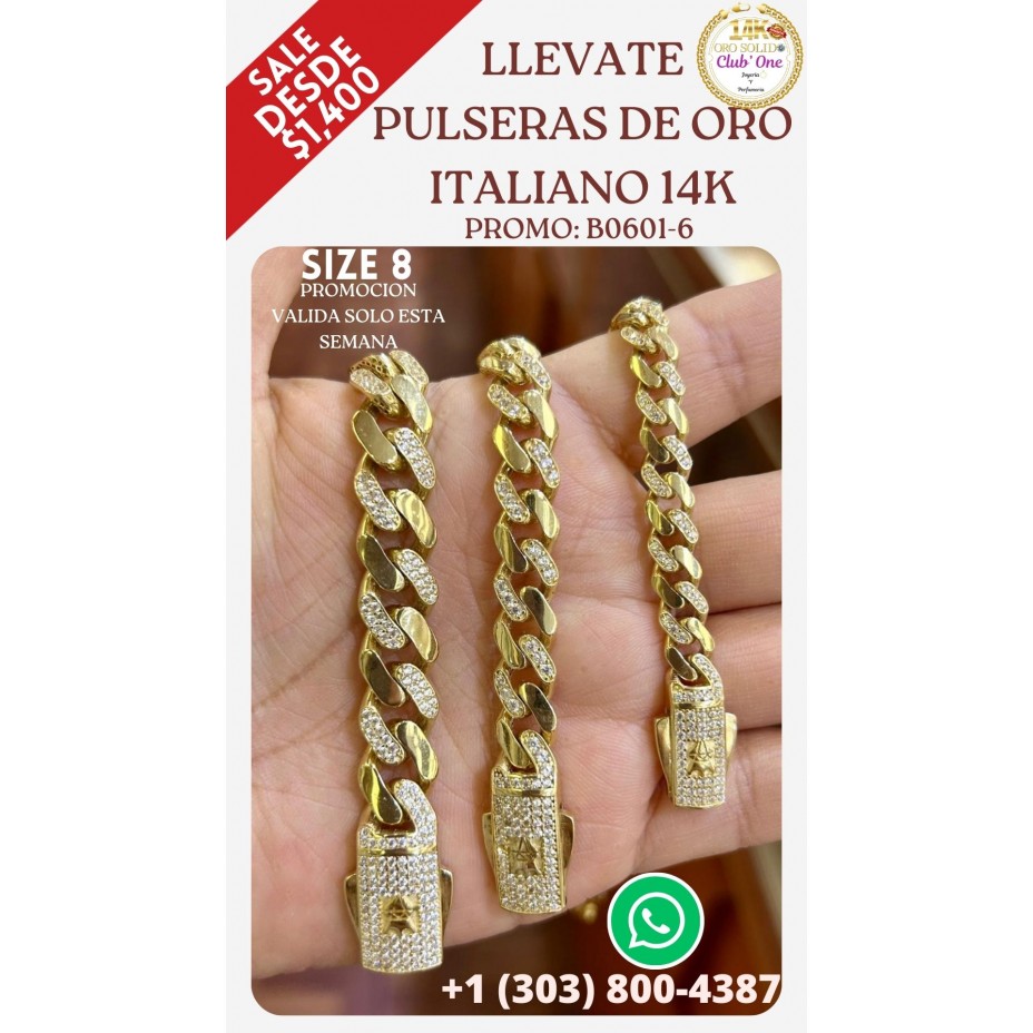 Italian Gold Bracelets 14K for Special Gifts B06016