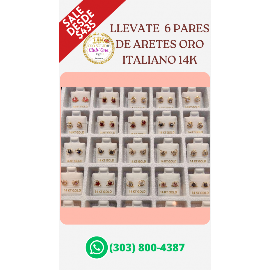 Limited Promotion 3 Pairs of 14K Gold Earrings