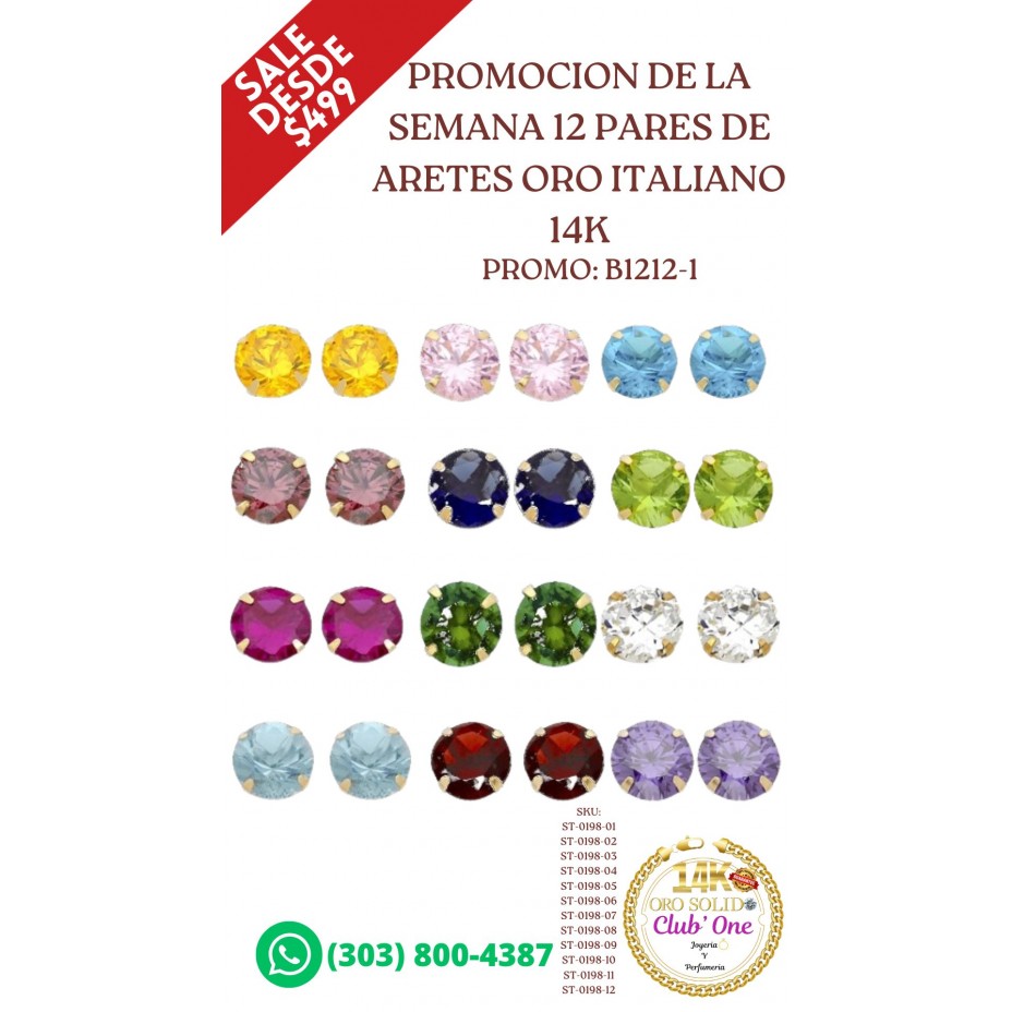 14K Italian Gold Earrings 14K Unmissable Promotion B10121