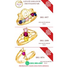 Unique Promotion 14K Italian Gold Rings for Women B20015