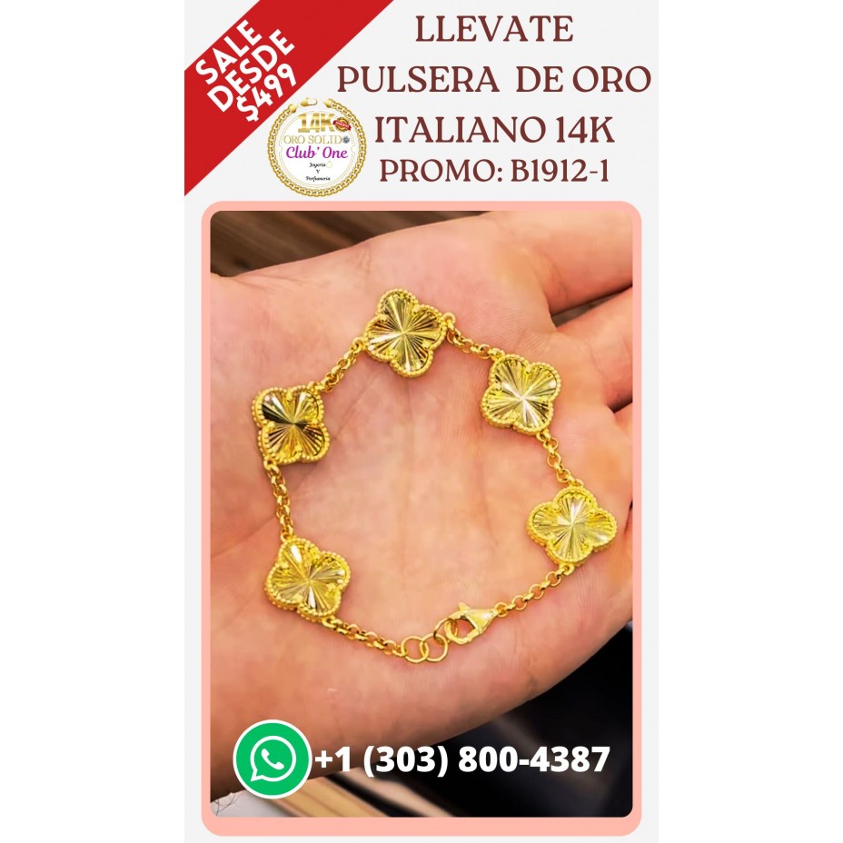 Italian Gold Bracelets 14K Promotion B19121