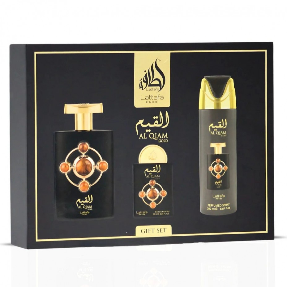 12087 Lattafa AL QIAM GOLD SET 3p 3.4oz U EDP