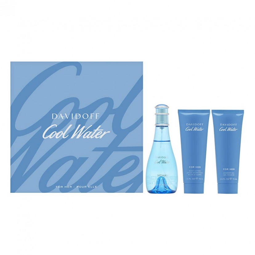 4197 Davidoff COOL WATER SET 3p 3.4oz W EDT SP