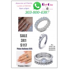 Italian Silver Ring 925 W 3X1