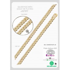 Elegant Gold Plated 925 Italian Silver Chain In Promotion 