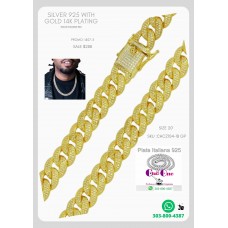 14K Gold Plated 925 Italian Silver Chain In Promotion 