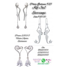 Earrings Silver Italian 925 3X1