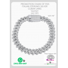Italian Silver 925 Chain With Cuban Link On Promotion