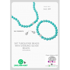 Promotion Turquoise Pearl Chain With Italian Silver Inlays 