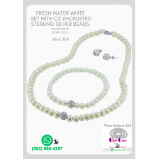 Italian 925 Silver White Pearl Chain Promotion 