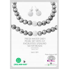 Promotion Black Pearl Chain With 925 Italian Silver Inlay 