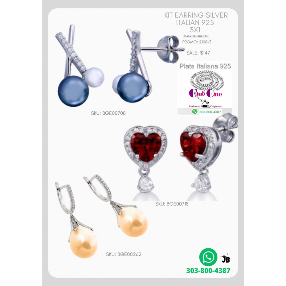 Italian Silver 925 Earrings Get 3 for 1 in our Exclusive Promotion