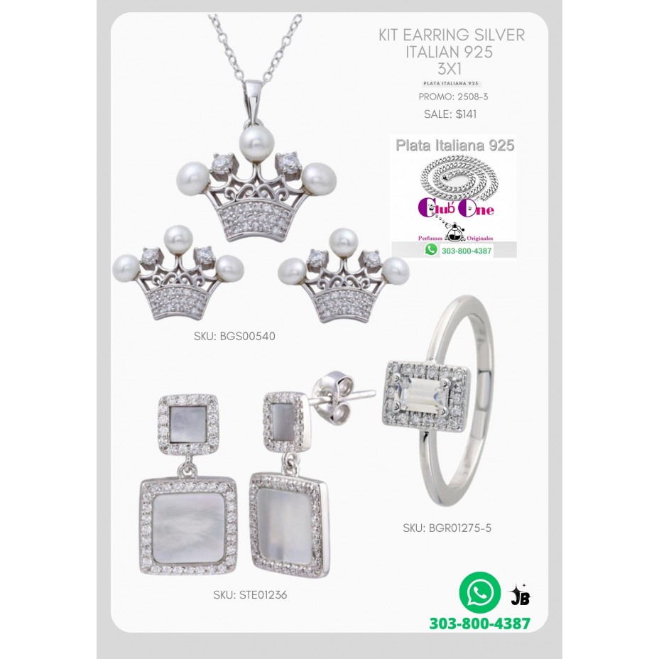 Buy Italian Silver 925 Earrings 3x1 in Promotion