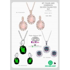 Exclusive Italian Silver 925 Earrings And Chains In Promotion 3X1
