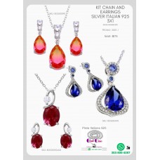925 Italian Silver Earrings And Chains Kit In Promotion 3X1