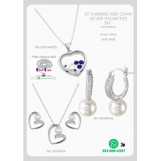 Elegant Promotion Of Earrings And Chains Of Italian Silver 925 3X1