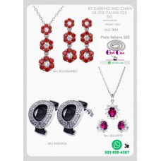 Luxury Silver Italian Chains and Earrings Kit 925 3x1