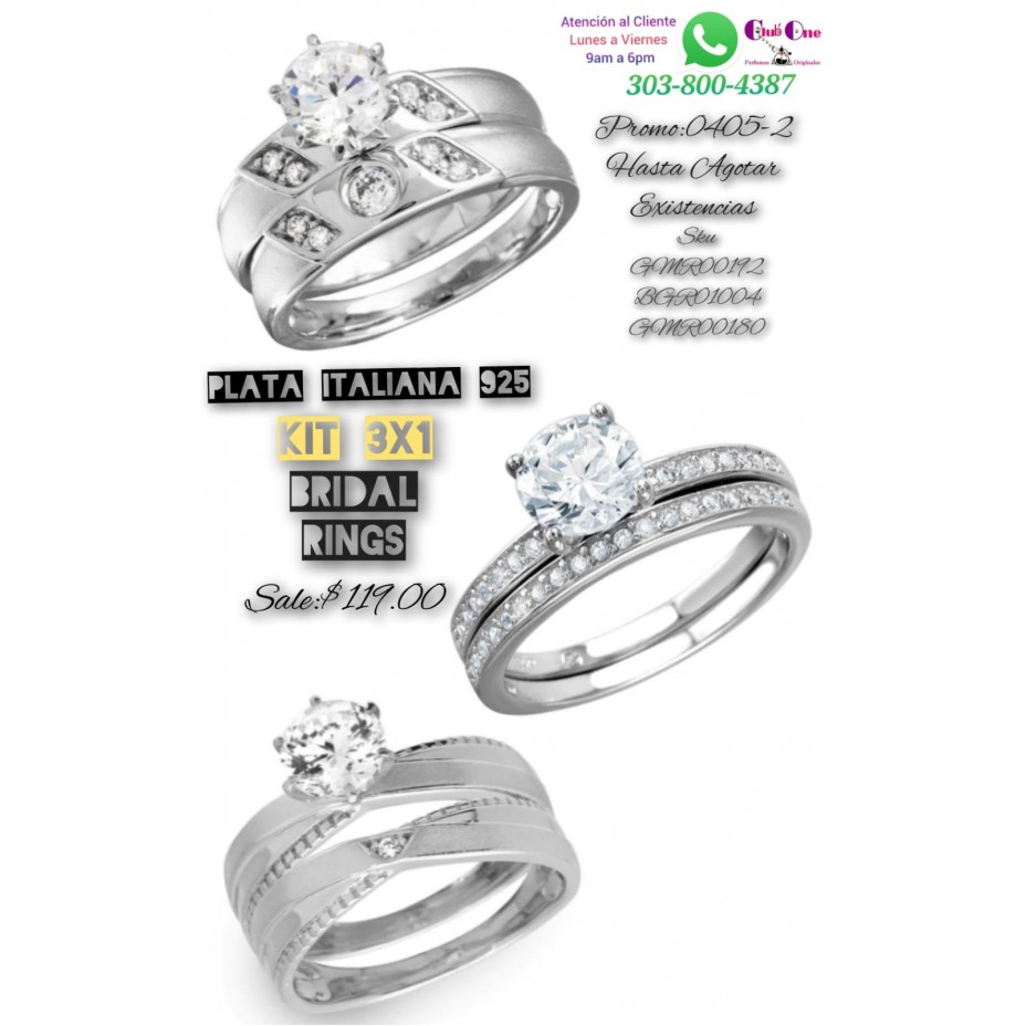 Italian Silver Bridal Rings Italian Silver 3X1 Promotion