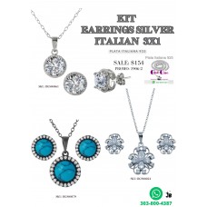 925 Italian Silver Earrings Sets Promotion Kit 3X1 