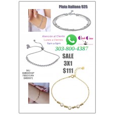 Italian Silver 925 Bracelet 3X1