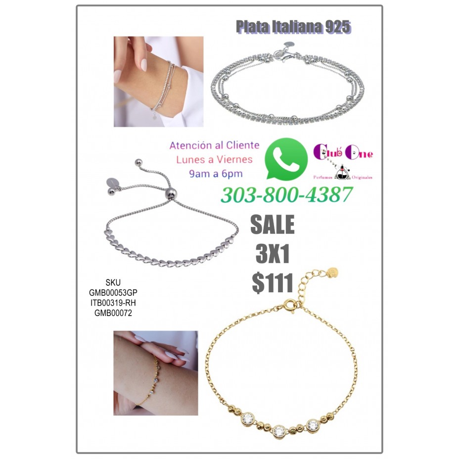 Italian Silver 925 Bracelet 3X1