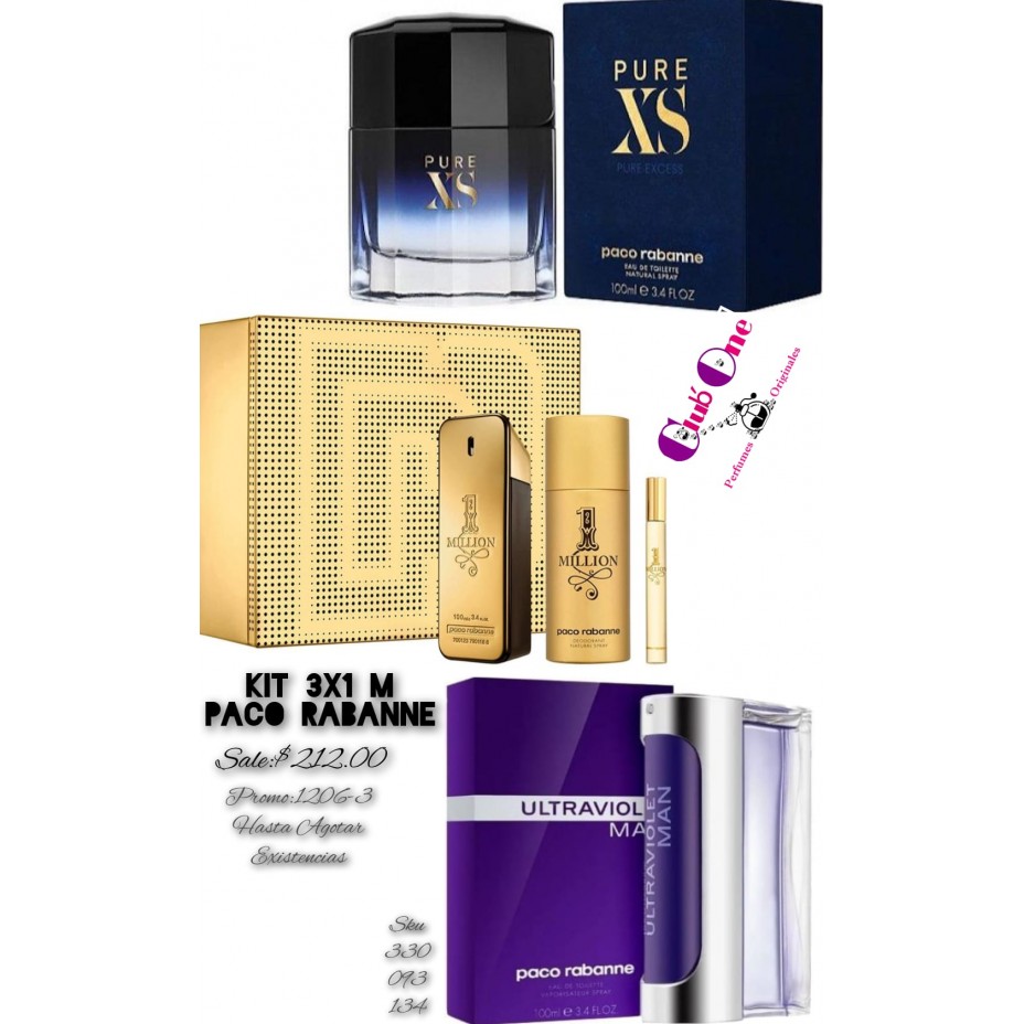 Paco Rabanne M Perfume Promotion 3X1