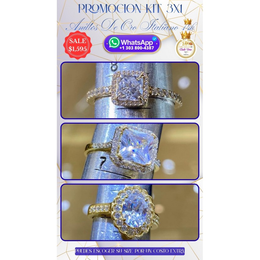 Colección de Gala: Anillos en Oro Italiano de 14k