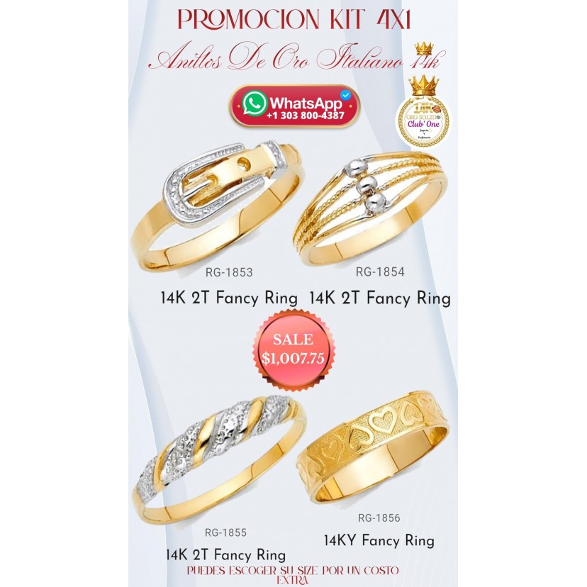 Colección Exclusiva de Anillos en Oro Italiano de 14 Kilates